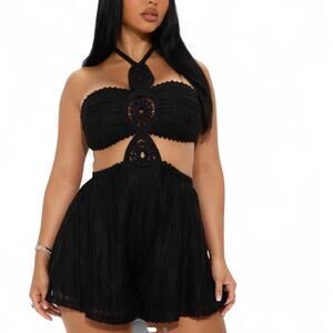 Super flattering black mini romper